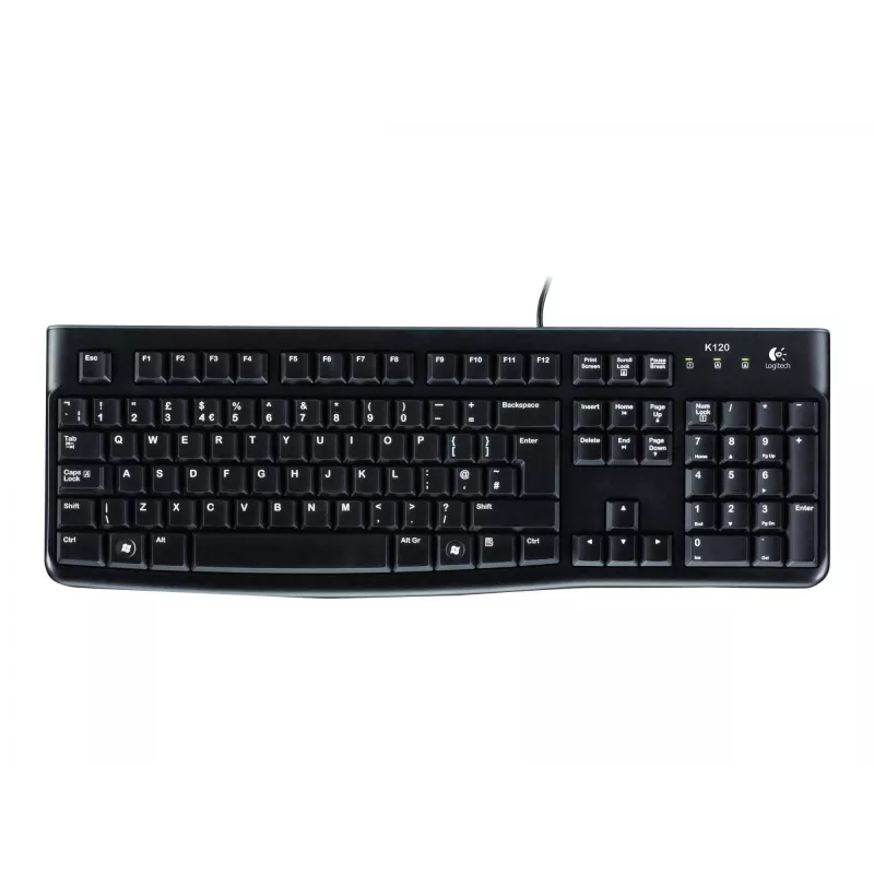 Logitech Desktop MK120, laidinis, USB, QWERTZ, juodas, su pele