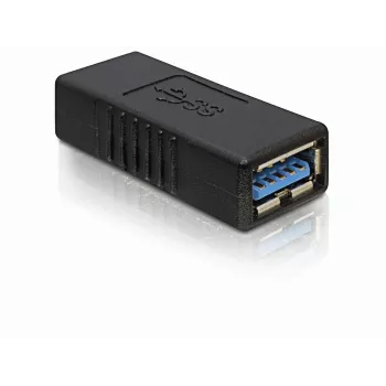 DELOCK USB 3.0 A-A adapteris, USB-A lizdas į USB-A lizdą, juodas, USB 3.0 duomenų perdavimas