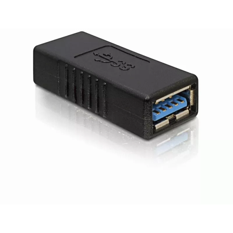 DELOCK USB 3.0 A-A adapteris, USB-A lizdas į USB-A lizdą, juodas, USB 3.0 duomenų perdavimas