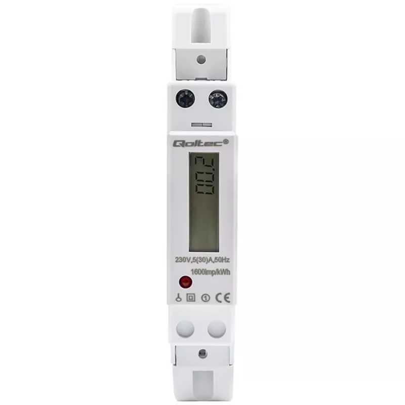 Vienfazis elektroninis elektros skaitiklis QOLTEC 50993 230V 30A