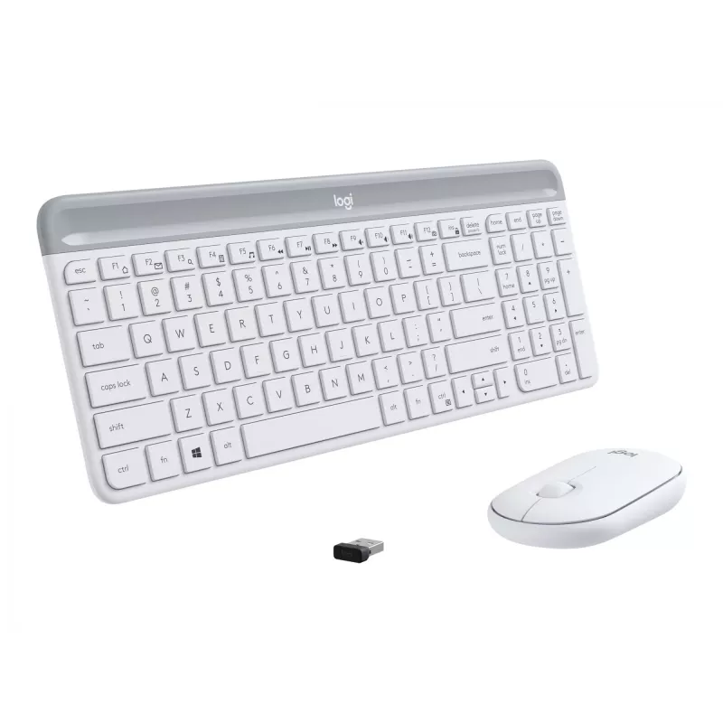 Belaidis klaviatūros ir pelės rinkinys Logitech Slim Wireless Combo MK470, 2,4 GHz, ispaniškas, baltas (920-009199)