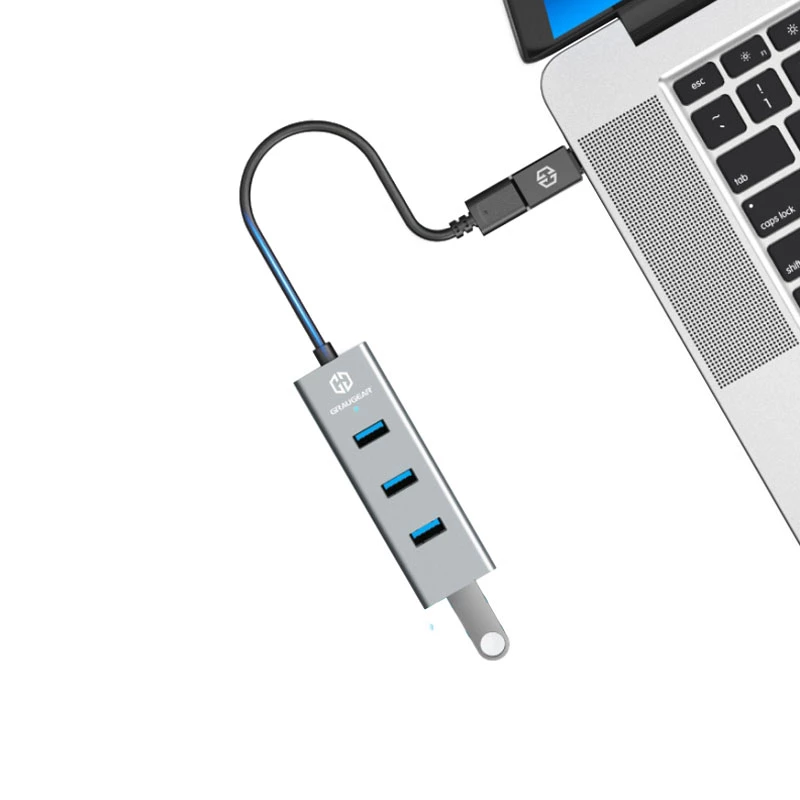 USB 3.2 Gen 1 šakotuvas GRAUGEAR G-HUB4-AC, 4× USB-A, 5 Gbit/s, aliuminis