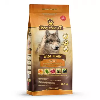 Sausas šunų maistas Wolfsblut Wide Plain Horse 12,5 kg – vienas gyvūninis baltymas, hipoalerginis, suaugusiems šunims, be glitimo