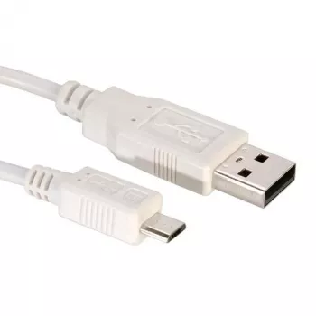 Value USB 2.0 kabelis USB-A kištukas, USB micro-B kištukas 3,00 m baltas ekranuotas 11.99.8755