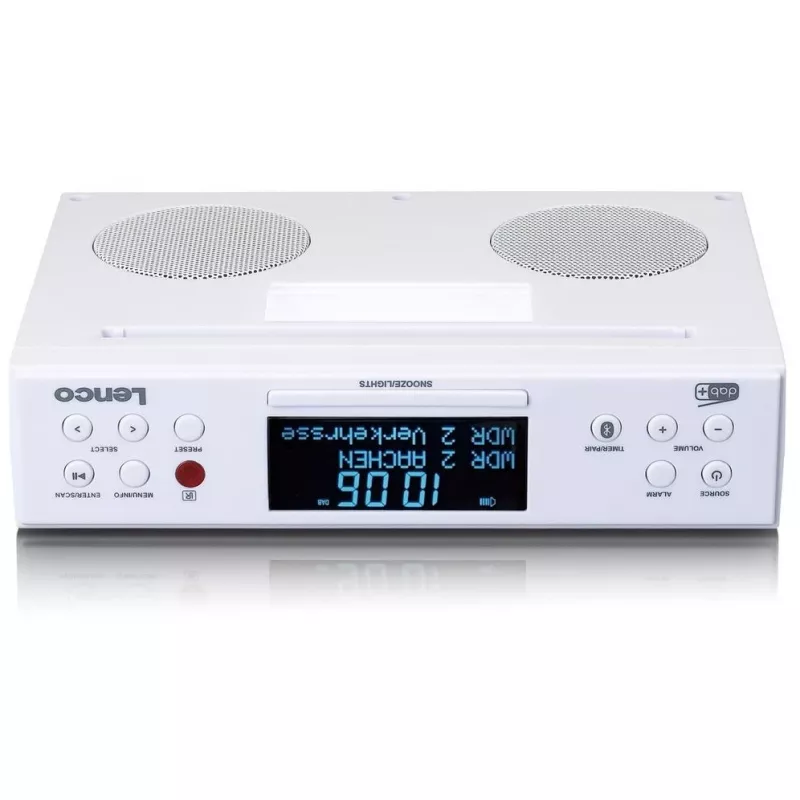 Lenco KCR-190WH montuojamas virtuvės radijo imtuvas su PLL FM, DAB+ ir Bluetooth, baltas