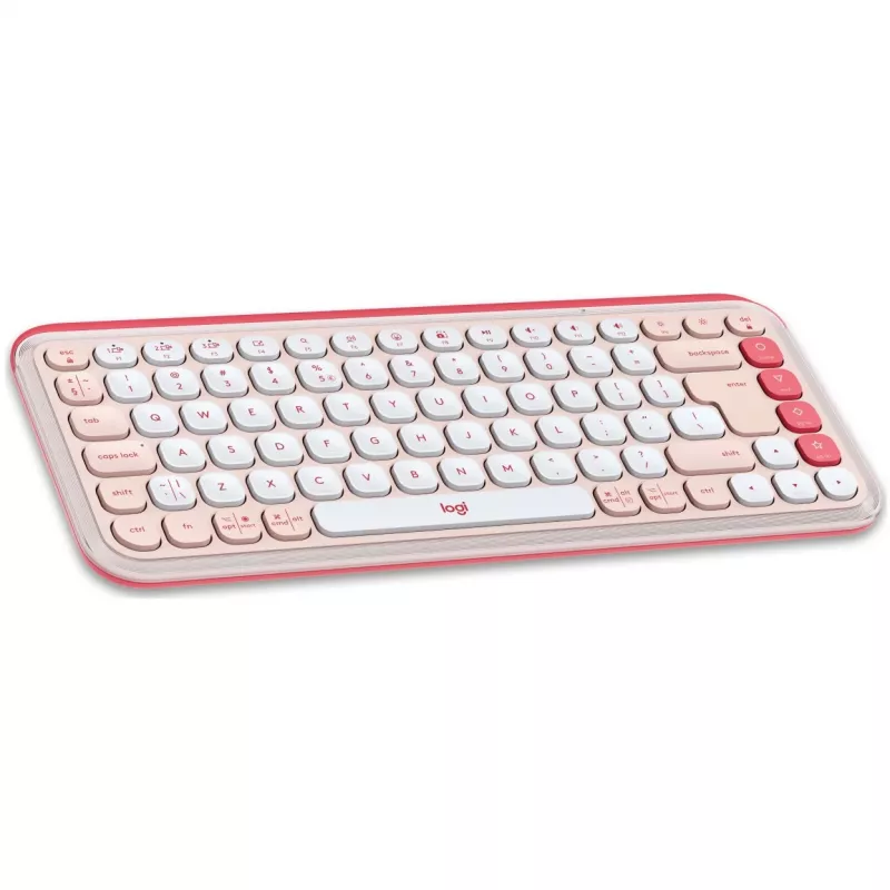 Logitech POP Icon Combo - Belaidis klaviatūros ir pelės rinkinys - Bluetooth LE - QWERTY - JAV tarptautinis - rožinė, šviesiai balta (920-013142)