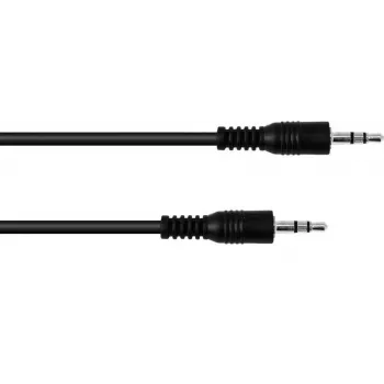 3,5 mm stereo kabelis Omnitronic 30211600 — 1,5 m, juodas, TRS kištukas-kištukas