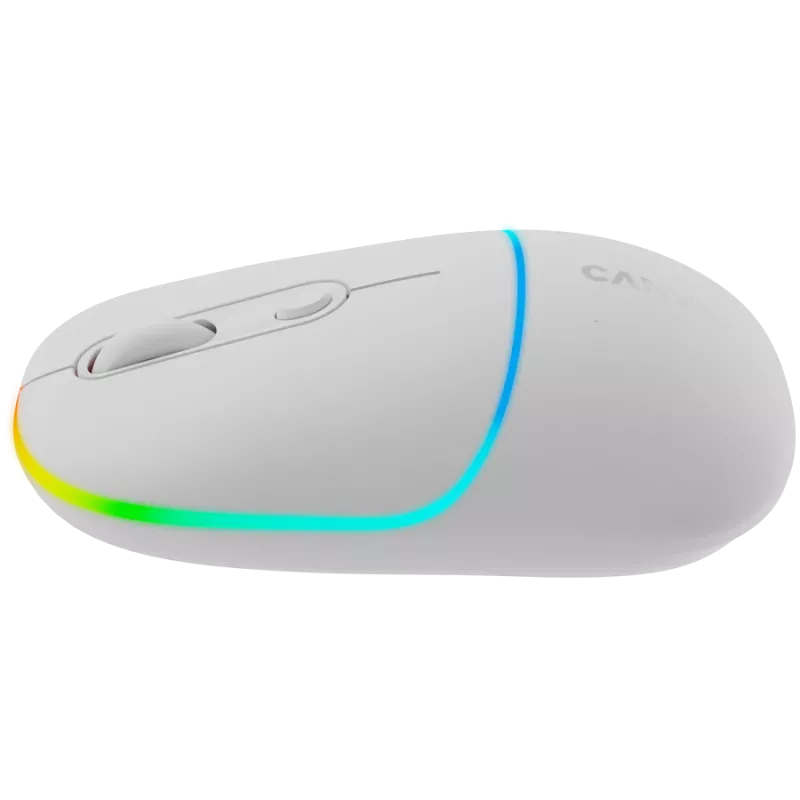 Canyon MW-22 CNS-CMSW22SW Pelė – 2 in 1 Bluetooth/2,4GHz – optinė – 800/1200/1600DPI – 4 mygtukai – RGB apšvietimas – įkraunama – Sniego Baltumo