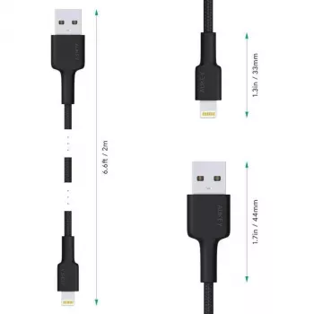 Lightning laidas AUKEY CB-AL05 1m Juodas
