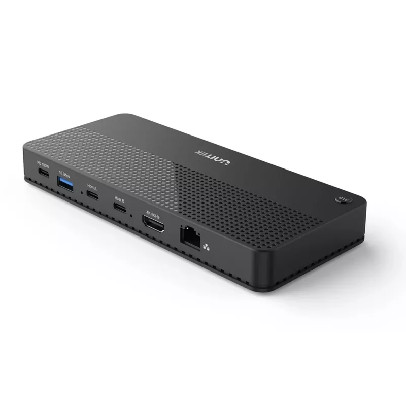 Dokavimo stotelė UNITEK D1079A USB4 Juoda 100W Power Delivery