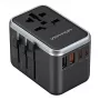 Vention FJFB0 kelioninis maitinimo adapteris 65W – 2× USB-C PD/PPS, 2× USB-A (QC/BC), HDMI išvestis, aliuminis/juodas