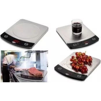 Virtuvinės svarstyklės WEDO PROFI-STEEL 10,0 kg sidabrinės