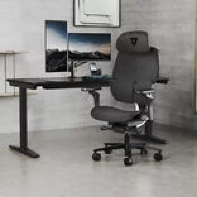 Gaming kėdė thunder x3 FLEX Pro Fabric Grey – ergonomiška sukamoji kėdė su reguliuojamomis porankiais ir atlošimu