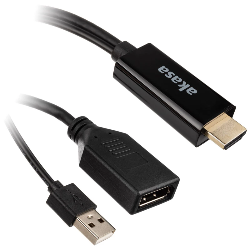 HDMI į DisplayPort adapterio kabelis Akasa AK-CBHD24-25BK