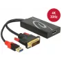 Adapterinis kabelis DVI 24+1 + USB-A / DisplayPort 20p DeLOCK 62596, 0,3 m