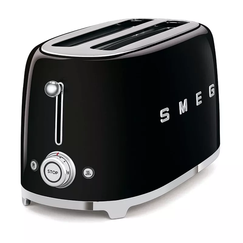 Smeg TSF02 skrudintuvas 4 riekėms - juodas/lakuotas/41x20.8x21.5 cm/6 skrudinimo lygiai/1500W