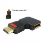 Adapteris DisplayPort lizdas-lizdas 90° kairėn DeLOCK 65377