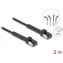 Tinklo kabelis DeLOCK RJ45 plonas Cat.6A U/FTP 2m juodas