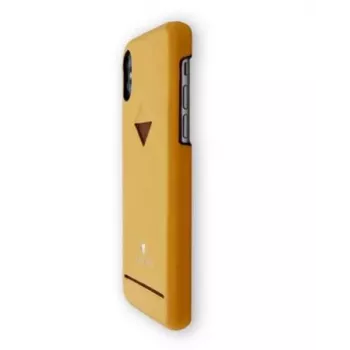 VixFox užpakalinis dėklas su kortelių kišene iPhone XR, garstyčių geltona, plonas apsauginis dėklas