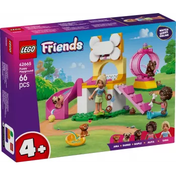 LEGO Friends Šuniukų žaidimų aikštelė 42665, 66 dalių, 2 minifigūrėlės, amžius 4+