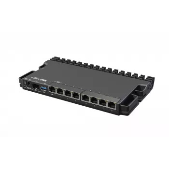 Laidinis maršrutizatorius MikroTik RB5009UG+S+IN — 1x RJ-45, 7x Gigabit varis, 1x SFP+, PoE, DC, 2.5GbE sąsaja, juodas