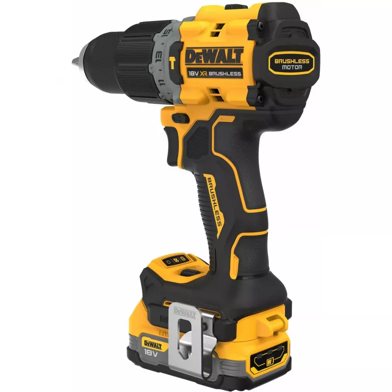 Pistolinis gręžtuvas DeWALT DCD805E2T-QW, 18V Li-Ion 1,7Ah x2, bešepetėlis, 2000 RPM, 90 Nm, 13 mm griebtuvas