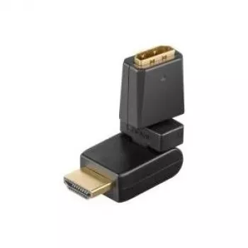 Wentronic Goobay HDMI™ adapteris, HDMI standartinis lizdas (A tipo), juodas - HDMI™ A lizdas > HDMI™ A kištukas, sulenkiamas (60757)