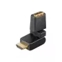 Wentronic Goobay HDMI™ adapteris, HDMI standartinis lizdas (A tipo), juodas - HDMI™ A lizdas > HDMI™ A kištukas, sulenkiamas (60757)
