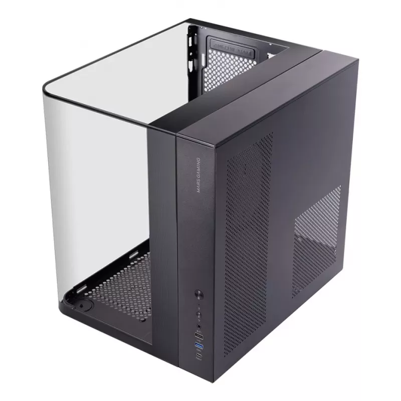 PC Midi Tower korpusas TACENS Mars Gaming MC-INFINIOLITE, juodas, grūdintas stiklas, ATX/Micro-ATX/Mini-ITX, 120 mm ventiliatoriai