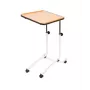 Naktinis staliukas Mobilex BRAK kompaktiškas su laikymo vieta, stačiakampis stalviršis, 4 fiksuojami ratukai, aukštis 61–87 cm, 540×410 mm