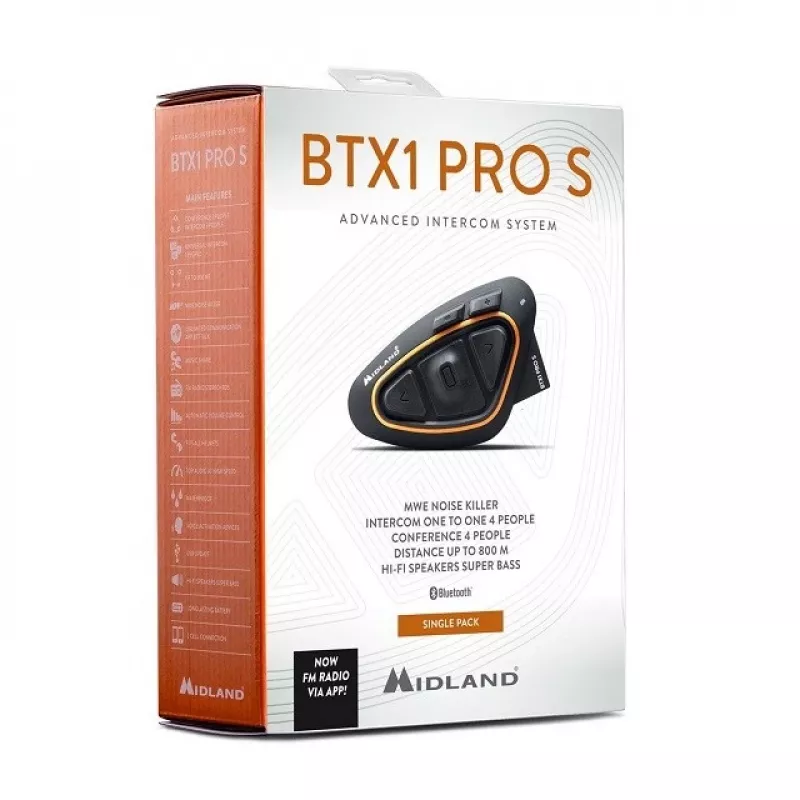 Motociklo interkomo sistema Midland BTX1 PRO S-SINGLE