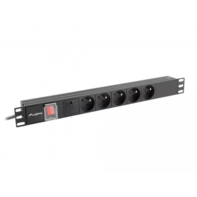Lanberg PDU-05E-0200-IEC-BK maitinimo skirstytuvas (PDU) 5 AC lizdų 1U juodas