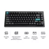Mechaninė 75% klaviatūra Keychron Q1 Ultra 8K — USB + RF belaidis + Bluetooth, RGB, juoda