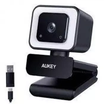 Aukey PC-LM6 Stream Series su žiedine šviesa Full HD internetinė kamera su 1/3-CMOS jutikliu juoda