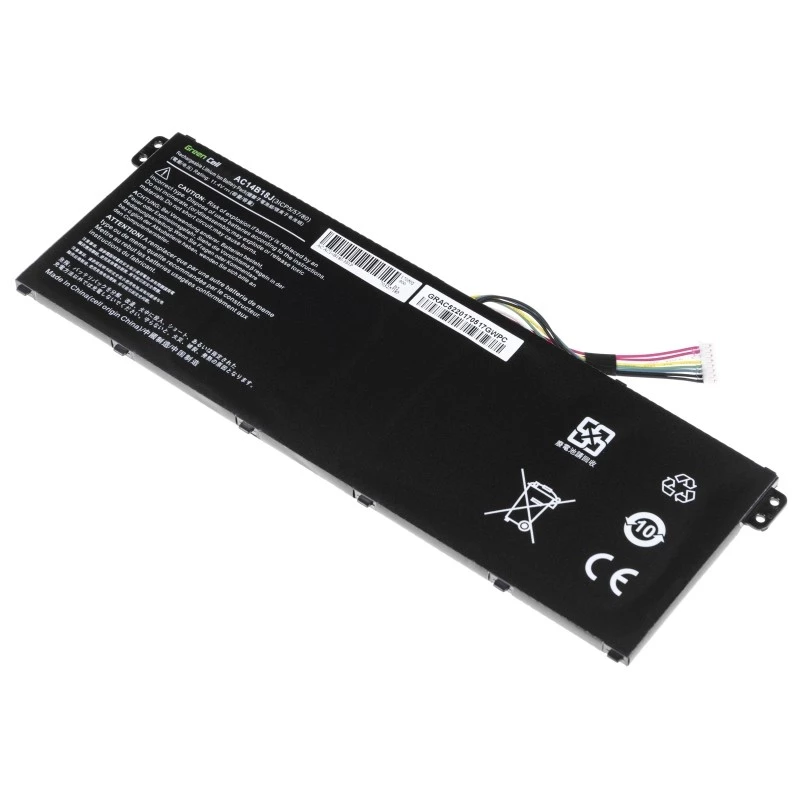 Green Cell AC52 baterija, skirta Acer Aspire E11 ES1-111M ES1-131 E15 ES1-512 Chromebook CB3-111 CB5-311, 11,4 V 2200 mAh Li-Ion, 3 elementai, juoda