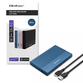 Išorinis 2,5 colio SSD/HDD dėklas QOLTEC 52276 USB 3.0 SATA iki 2 TB