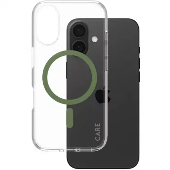 PanzerGlass CARE™ by ® Urban Combat dėklas skaidrus su žaliu MagSafe iPhone 16