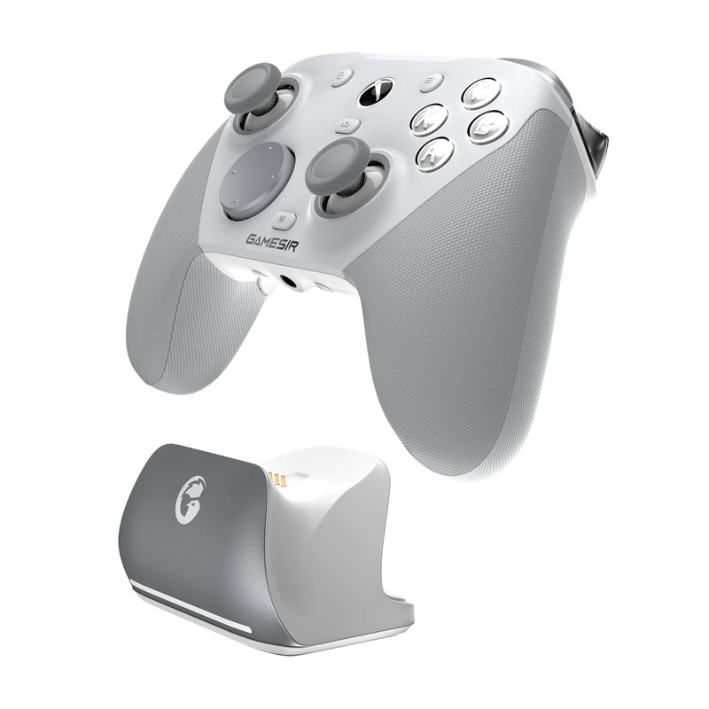 Žaidimų pultas GameSir G7 PRO Mech White – laidinis/belaidis, ergonomiškas išdėstymas