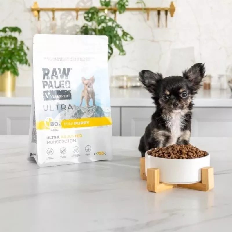 VETEXPERT RAW PALEO Ultra Mini Puppy Turkey sausas maistas šuniukams, 2 kg