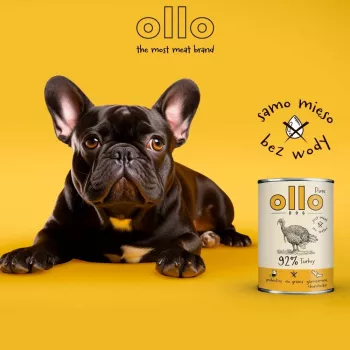 OLLO Pure Turkey šlapias šunų maistas - 850 g