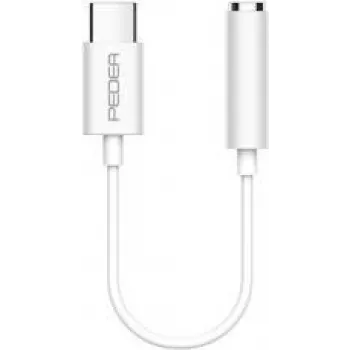 PEDEA USB-C į 3,5 mm ausinių lizdo adapteris, baltas