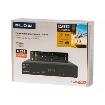 Skaitmeninis TV imtuvas BLOW 4625FHD DVB-T2 H.265 antžeminės televizijos imtuvas, HDMI, USB, SCART, Ethernet, S/PDIF