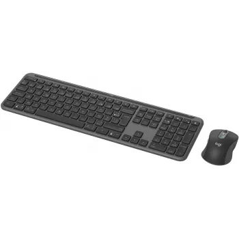 Logitech Signature Slim Combo MK950 - belaidis klaviatūros ir pelės rinkinys - 100% - pilno dydžio - Bluetooth 5.1 LE - AZERTY - prancūziškas išdėstymas - grafitas (920-012485)