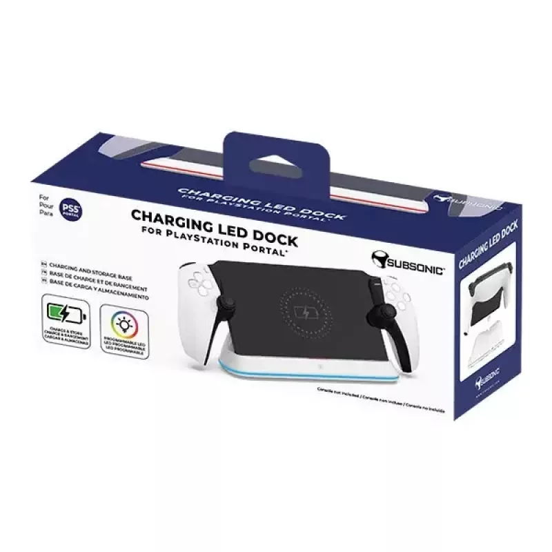 Įkrovimo sistema Subsonic SA5708, skirta Playstation Portal, laidinė, juoda balta
