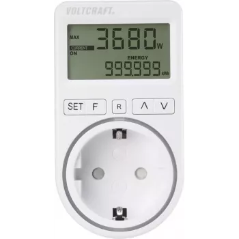 VOLTCRAFT SEM4500 Energijos sąnaudų matuoklis su sąnaudų prognoze, aliarmo funkcija ir reguliuojamu elektros tarifu (VC-8235895)