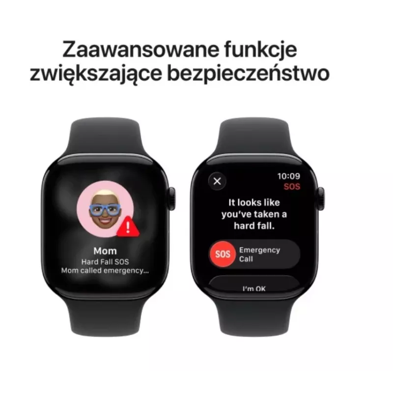 Apple Watch Series 11 GPS+Cellular 46mm Jet Black Aliuminio korpusas su juodu sportiniu dirželiu (M/L)