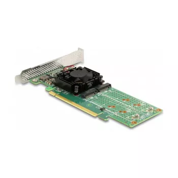 DeLOCK PCI Express x16 kortelė su 4 vidiniais NVMe M.2 Key M lizdais – mažo profilio formato