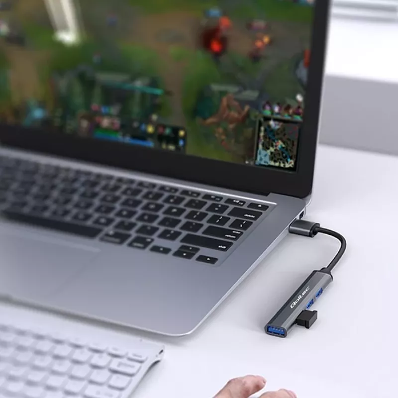 USB šakotuvas QOLTEC 53793 – USB 3.0 įvadas, 3× USB 2.0 prievadai