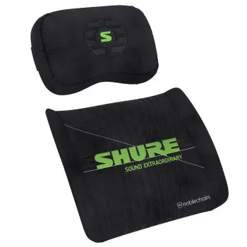 Atminties putų pagalvėlių rinkinys noblechairs Shure Edition GAGC-343 – juosmeninė ir galvos atraminė pagalvėlės