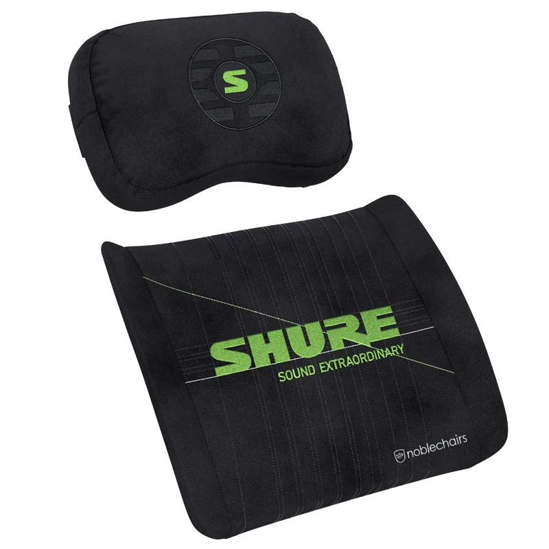 Atminties putų pagalvėlių rinkinys noblechairs Shure Edition GAGC-343 – juosmeninė ir galvos atraminė pagalvėlės